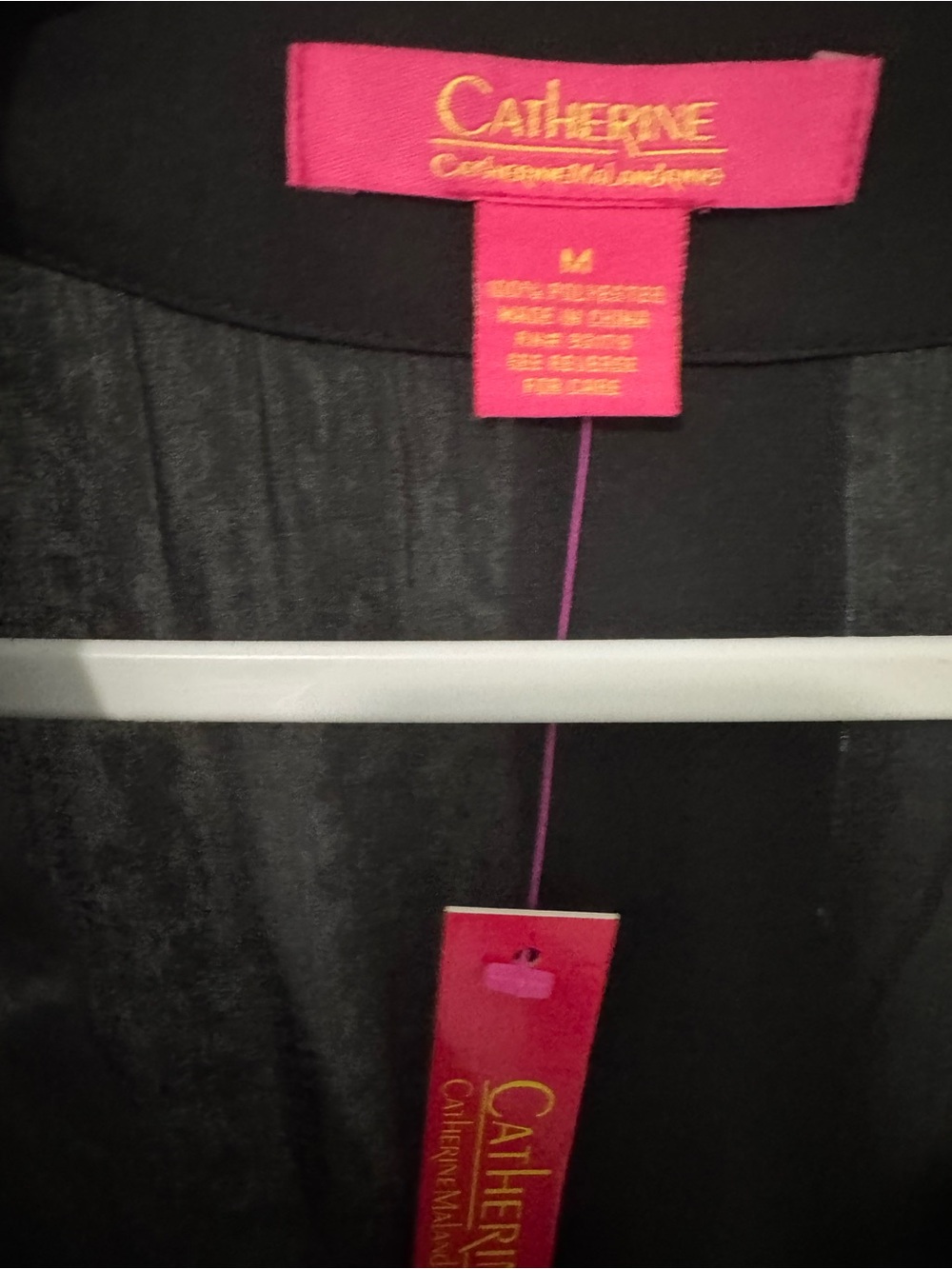 Catherine Malandrino Black Dress with Hot Pink Label